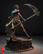 Estatua de resina de Sciel pintada a mano: figura coleccionable de fantasía oscura