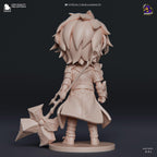 Hand-Painted Jayce Chibi Statue: LoL Inspired 3D Model