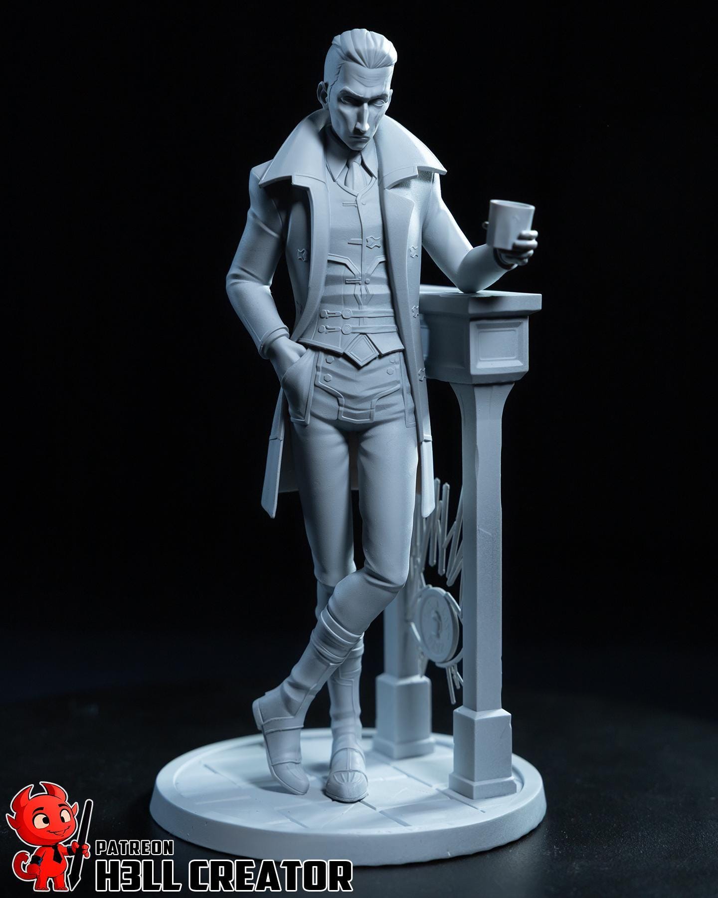 Estatua de Silco - Figura de Resina Pintada a Mano | Coleccionable de LoL | Merchandising de Edición Limitada | Decoración de Escritorio de Villano de Anime