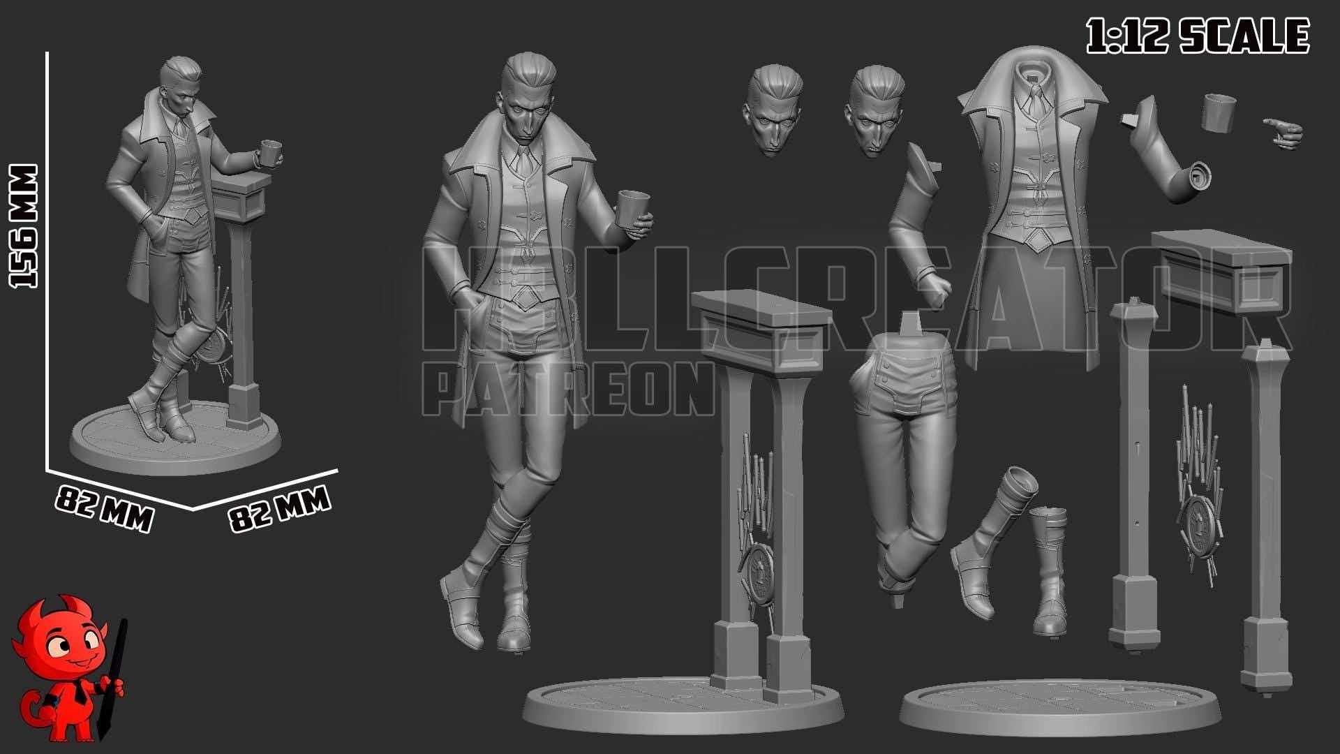 Estatua de Silco - Figura de Resina Pintada a Mano | Coleccionable de LoL | Merchandising de Edición Limitada | Decoración de Escritorio de Villano de Anime