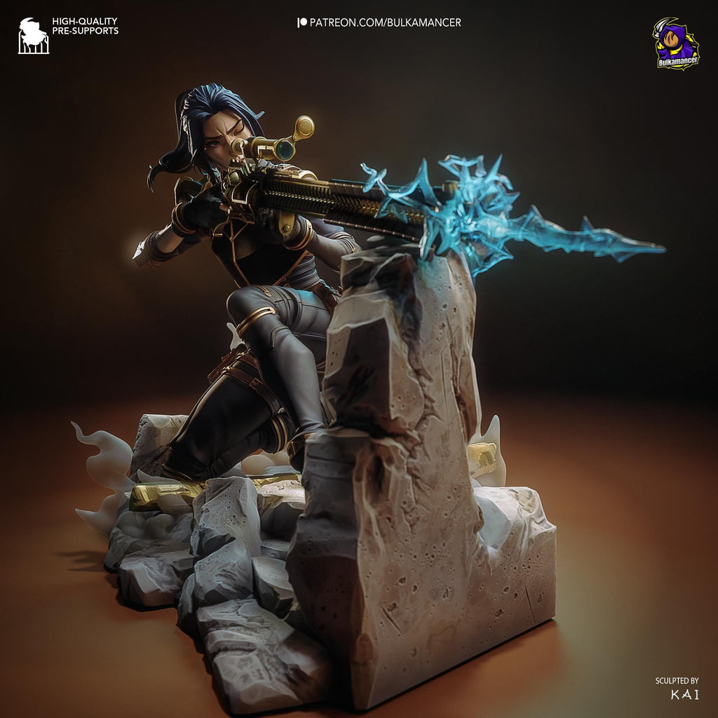 Hand-Painted Caitlyn Kiramman Statue: LoL Collectible Figurine