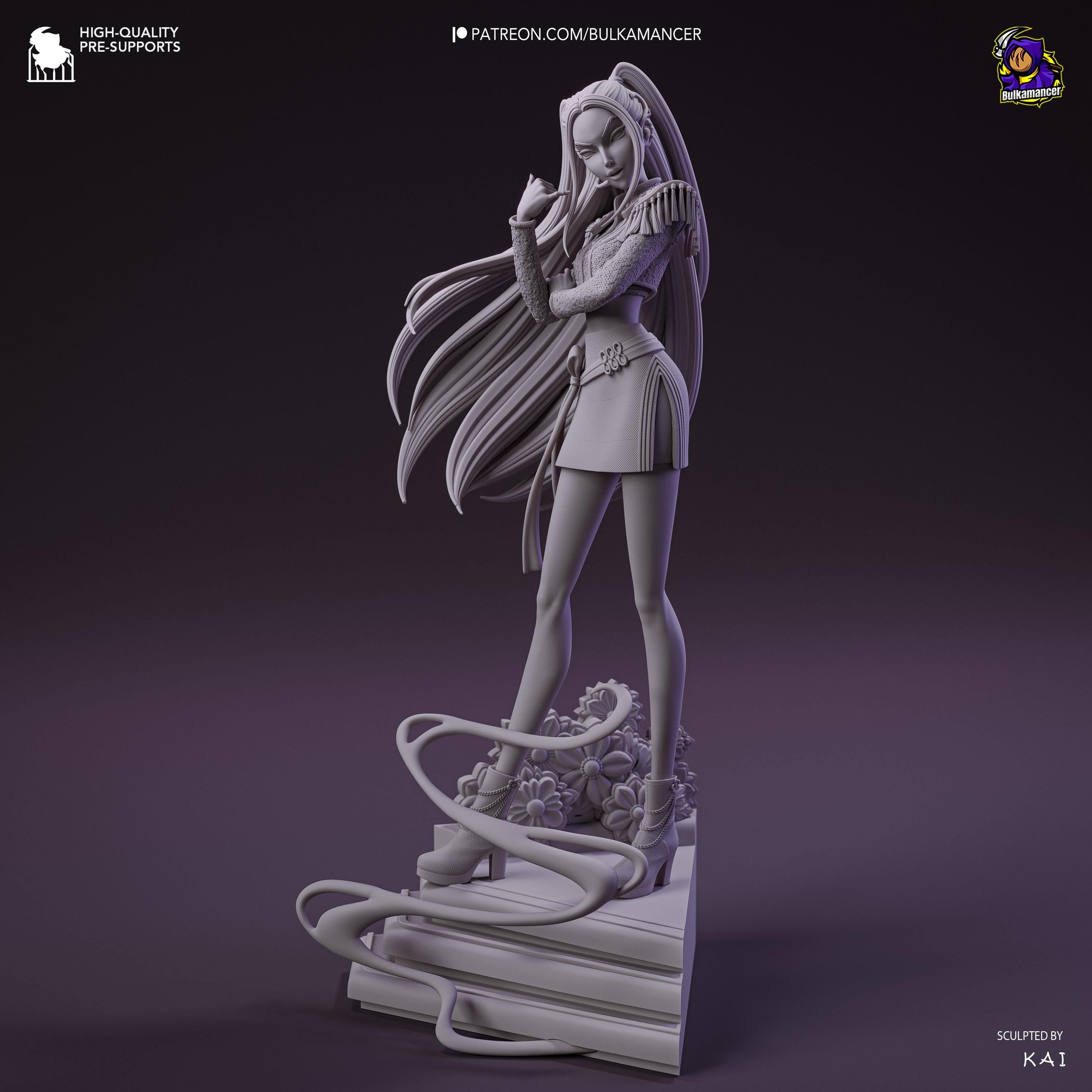 Kpop Spirit Hunter Mira Resin Statue: Hand Painted Huntrix Kpop Fan Made Collectible