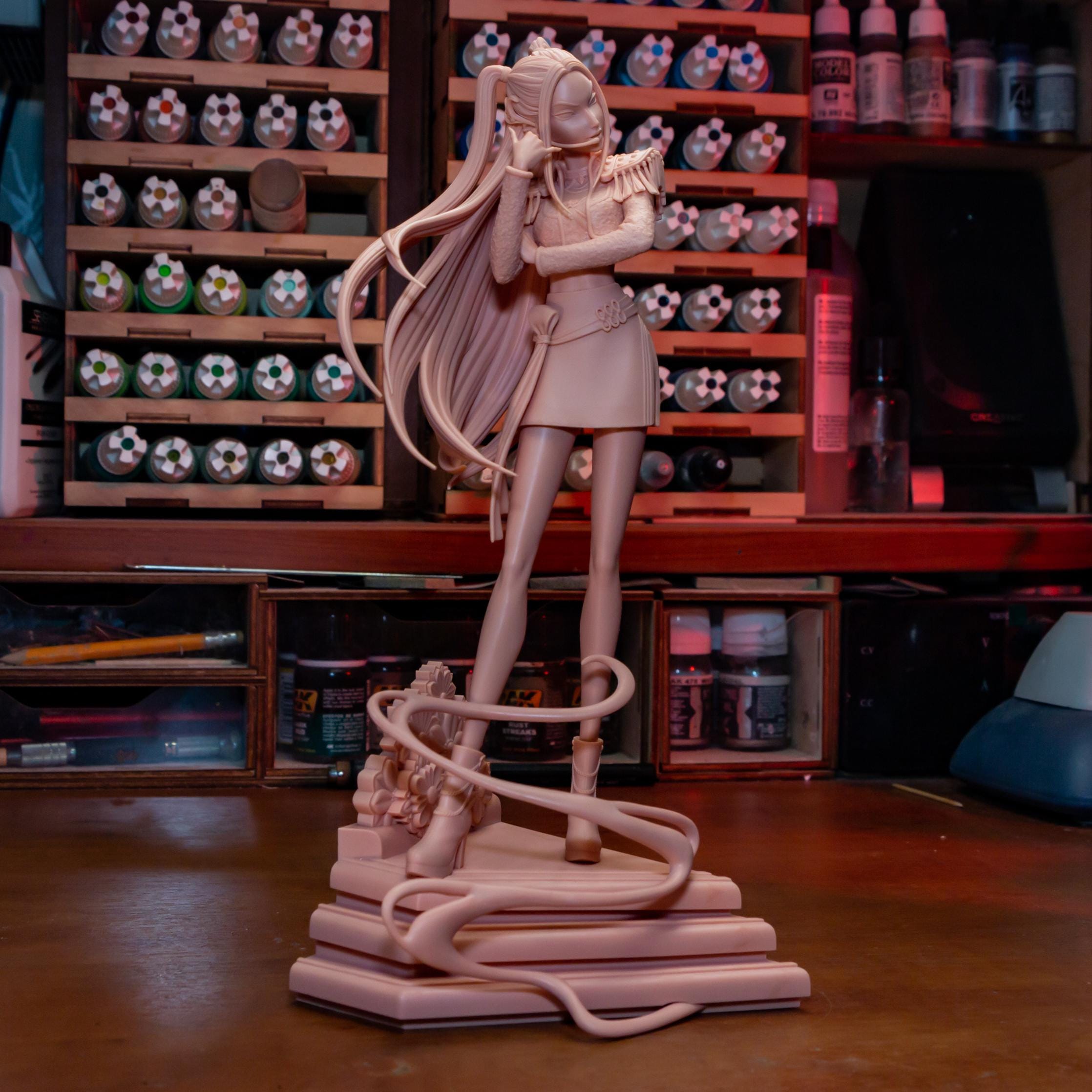 Kpop Spirit Hunter Mira Resin Statue: Hand Painted Huntrix Kpop Fan Made Collectible