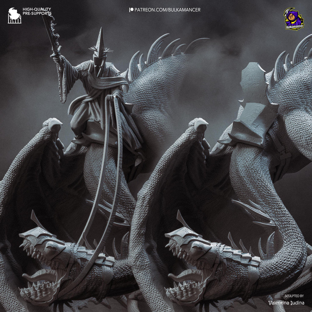 Estatua del Rey Brujo Nazgûl Diorama de Resina Pintado a Mano