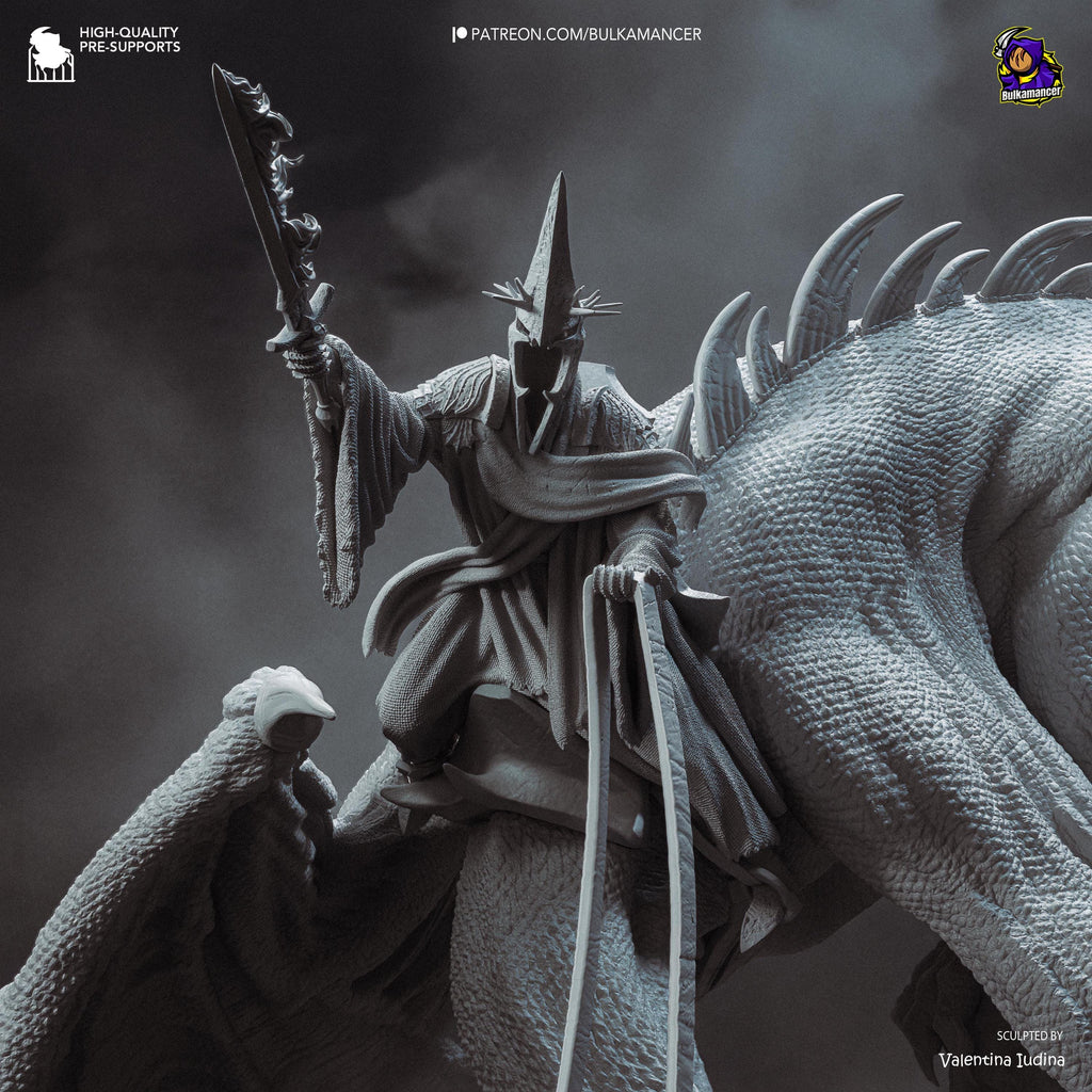 Estatua del Rey Brujo Nazgûl Diorama de Resina Pintado a Mano