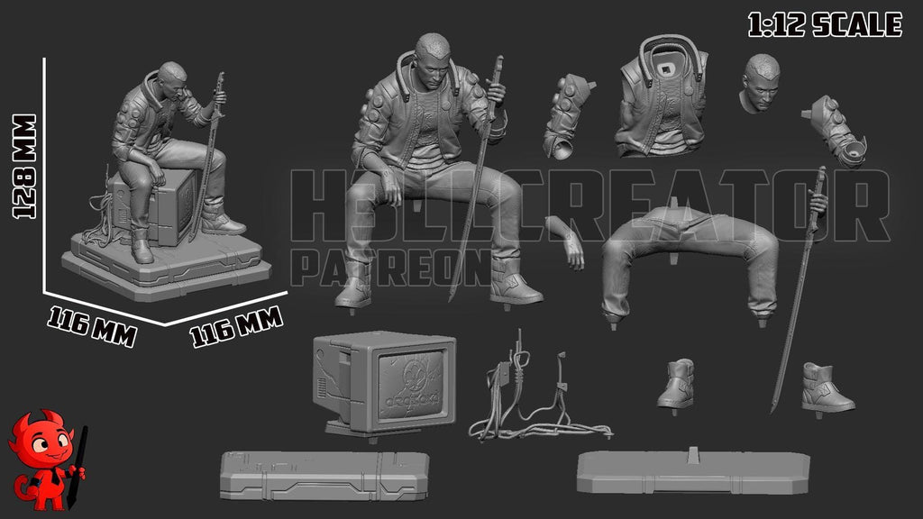 Cyberpunk 2077 Male V Resin Statue: Hand-Painted or Unpainted Kit