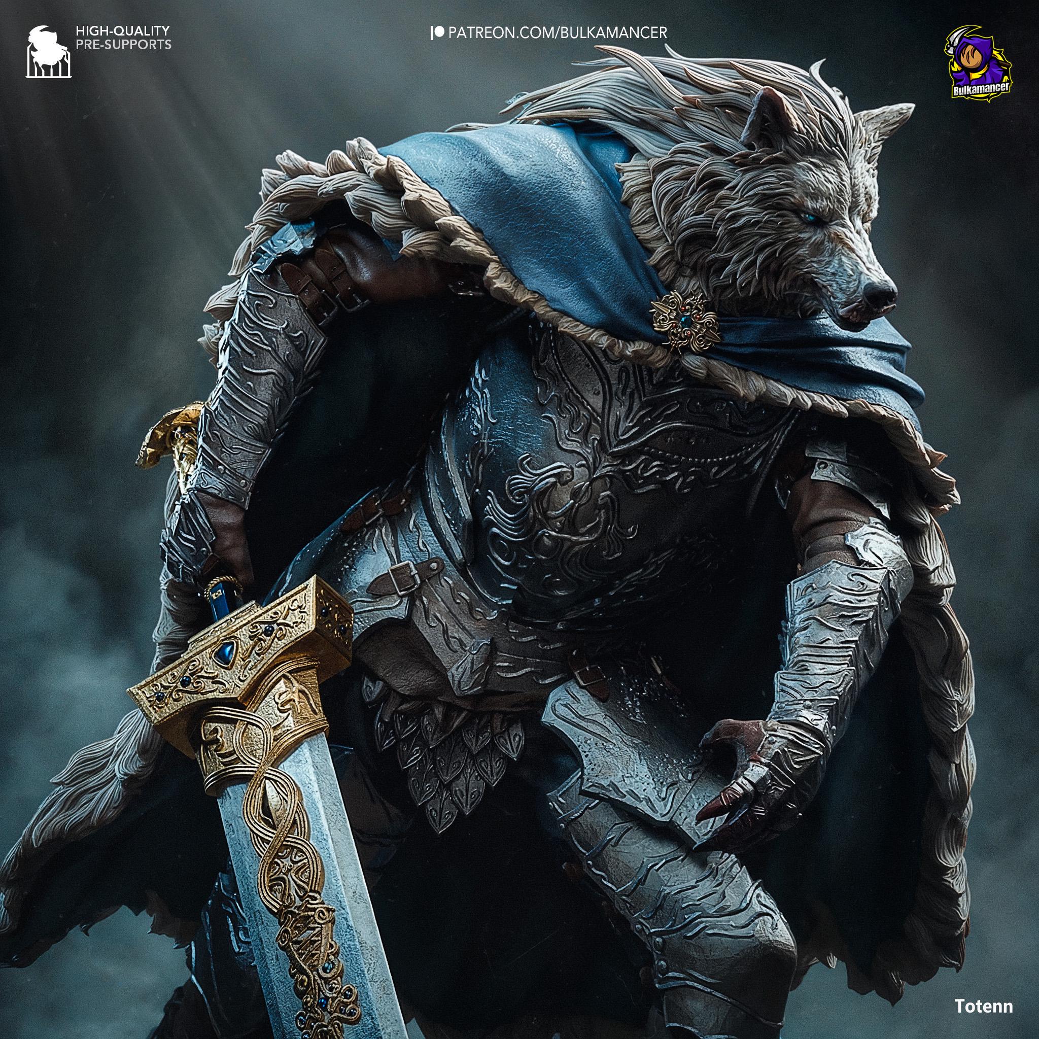 Blaidd the Half-Wolf Figurine: Elden Ring Collectible, Hand-Painted or Unpainted