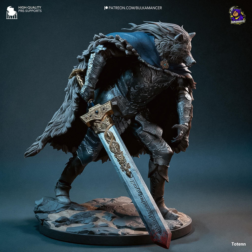 Blaidd the Half-Wolf Figurine: Elden Ring Collectible, Hand-Painted or Unpainted