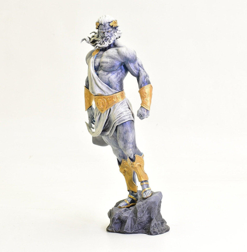 Hand-Painted Zeus Statue: 3D Printed Greek God Sculpture