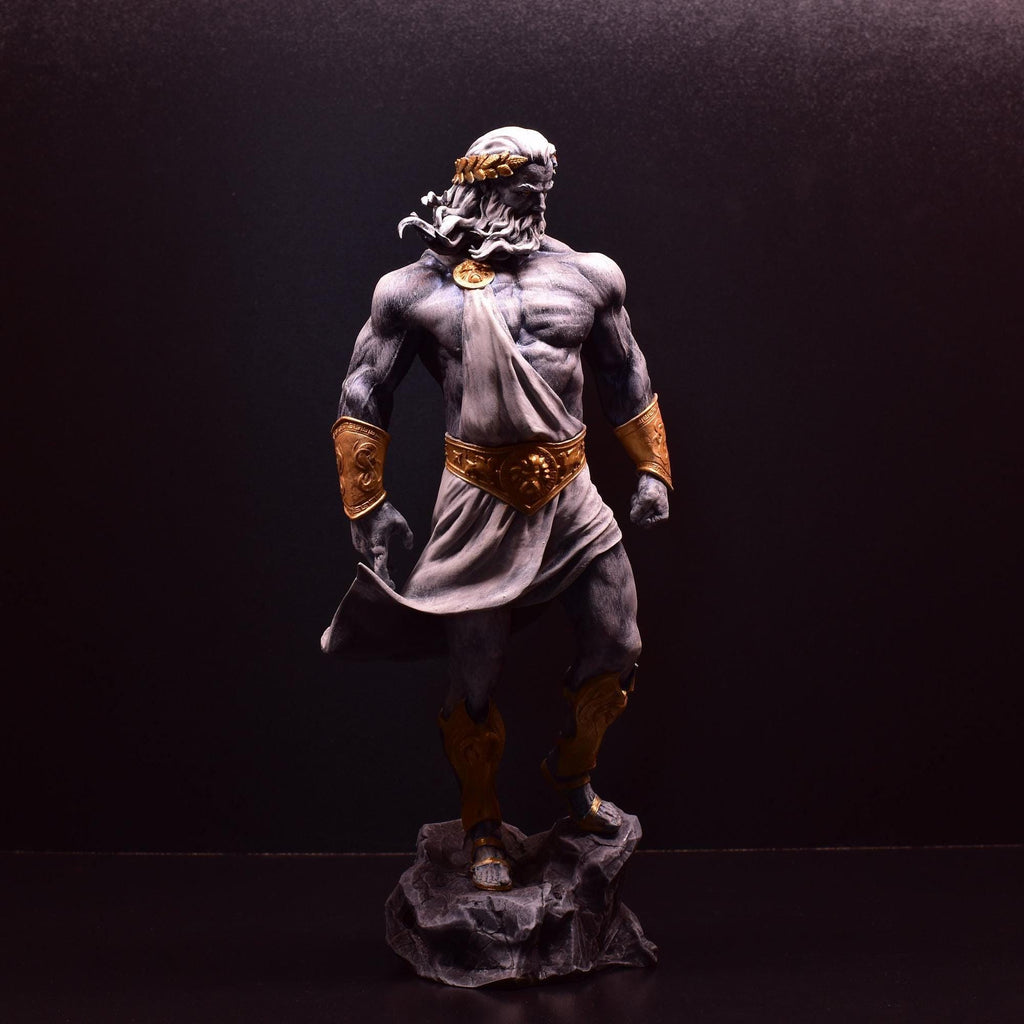 Hand-Painted Zeus Statue: 3D Printed Greek God Sculpture