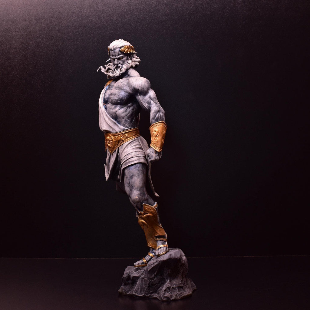 Hand-Painted Zeus Statue: 3D Printed Greek God Sculpture