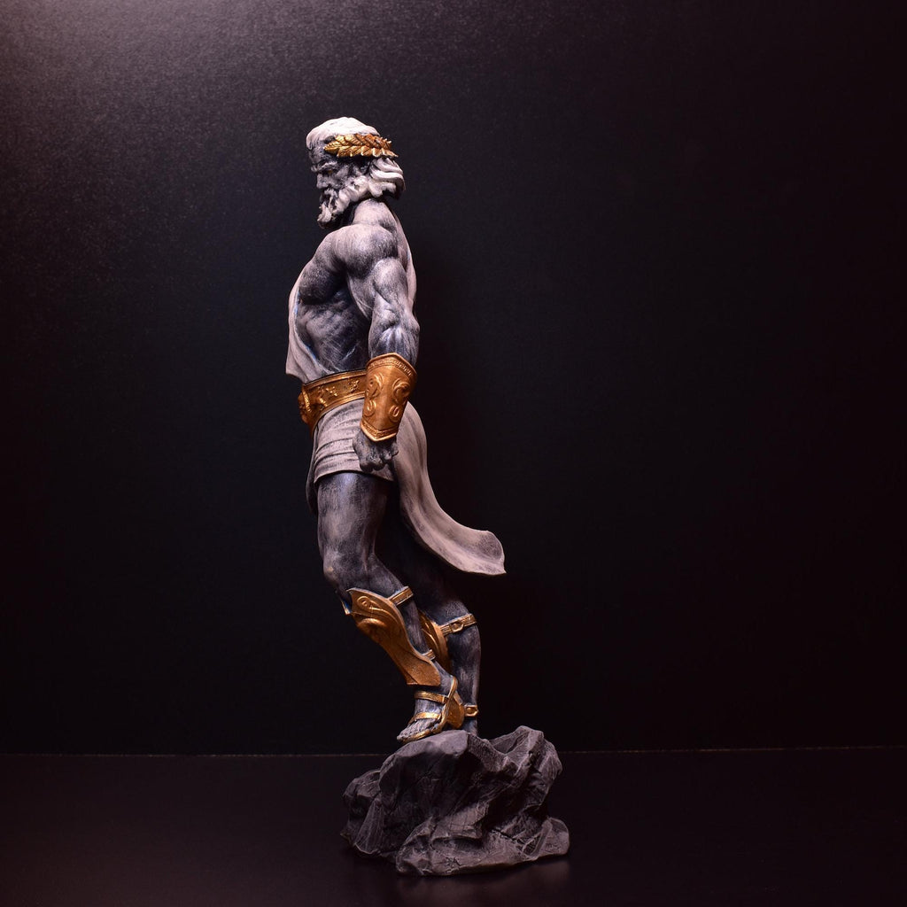 Hand-Painted Zeus Statue: 3D Printed Greek God Sculpture