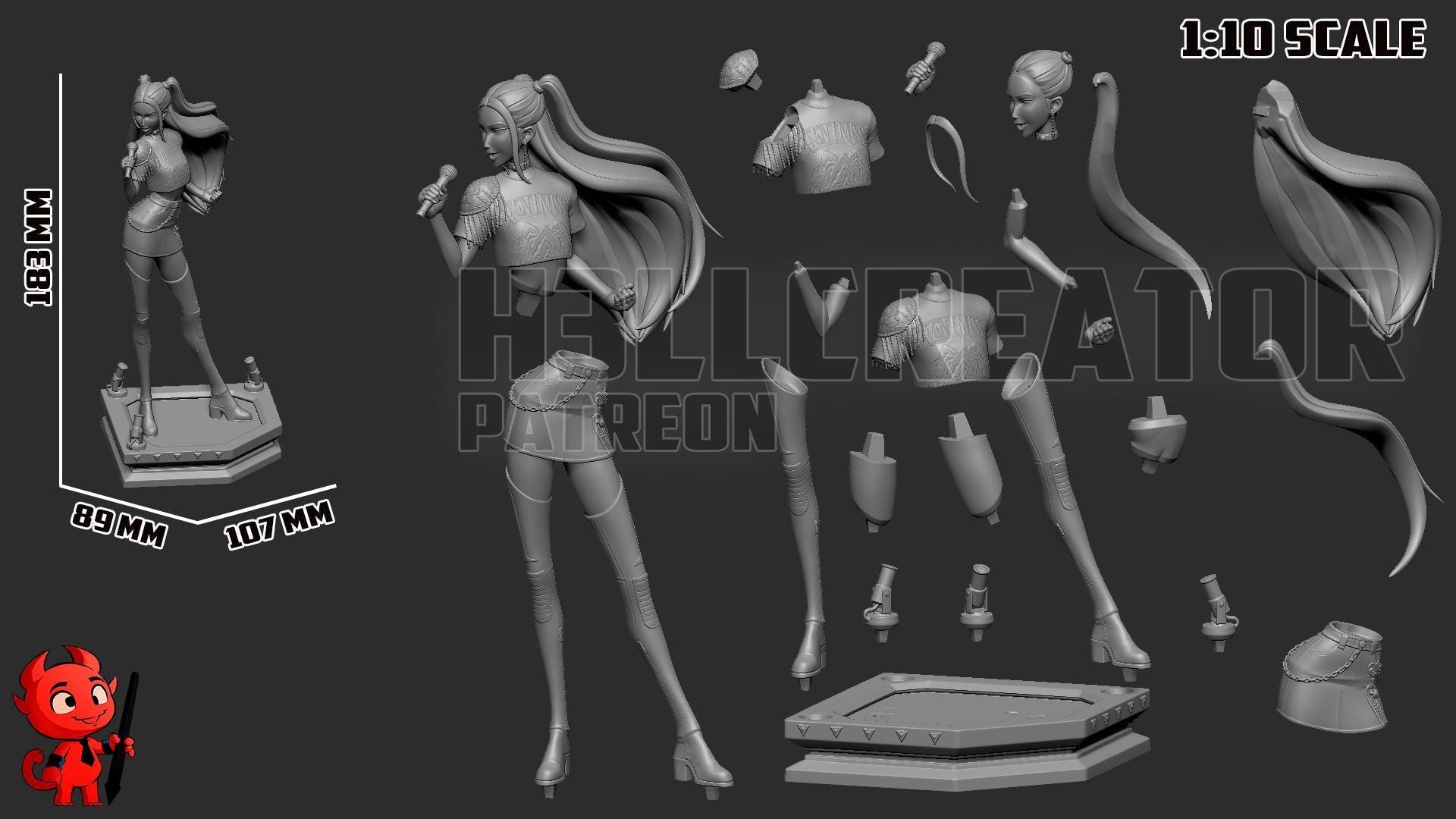 Estatua inspirada en Mira / Figura de ídolo K-Pop / Coleccionable de resina pintado a mano / Diorama de edición limitada