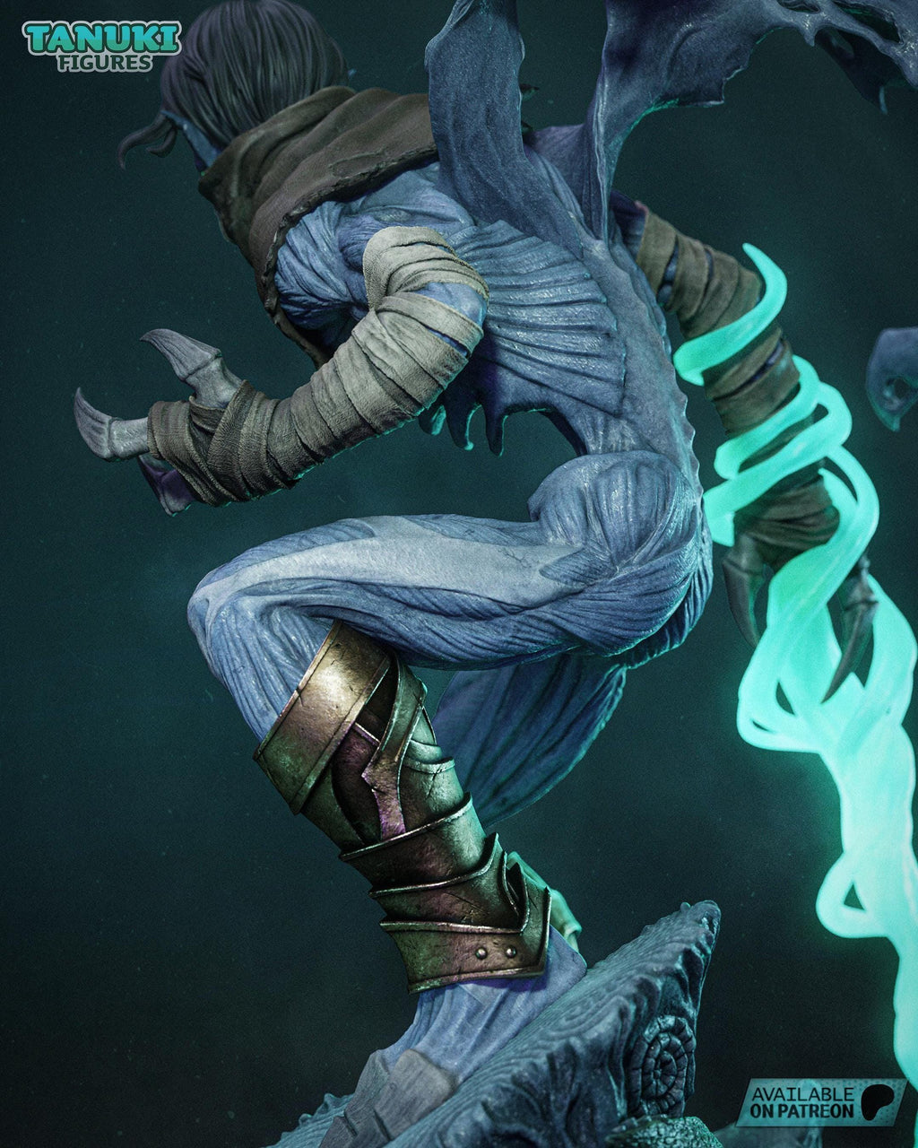 Estatua de figura 3D de Raziel / Figura de resina de fantasía oscura / Coleccionable hecho a mano pintado a mano
