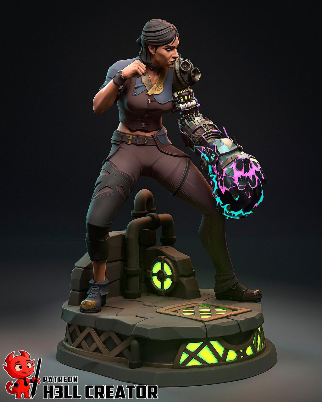 Estatua de Sevika hecha por fans / Figura coleccionable de resina inspirada en LoL / Figura de juego pintada o sin pintar