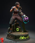 Estatua de Sevika hecha por fans / Figura coleccionable de resina inspirada en LoL / Figura de juego pintada o sin pintar