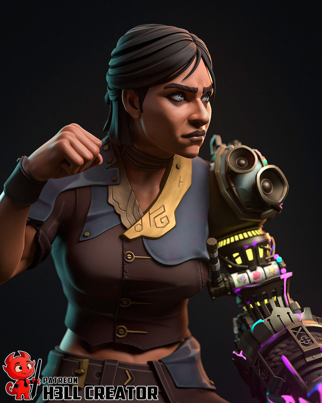 Estatua de Sevika hecha por fans / Figura coleccionable de resina inspirada en LoL / Figura de juego pintada o sin pintar