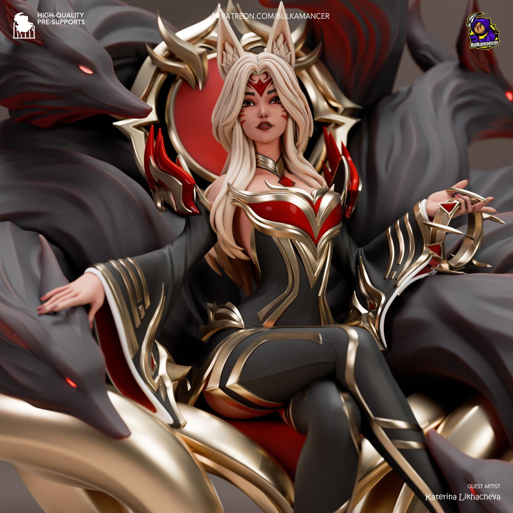 3D Printed Ahri Figurine: LoL  Fan Art, Game Collectible