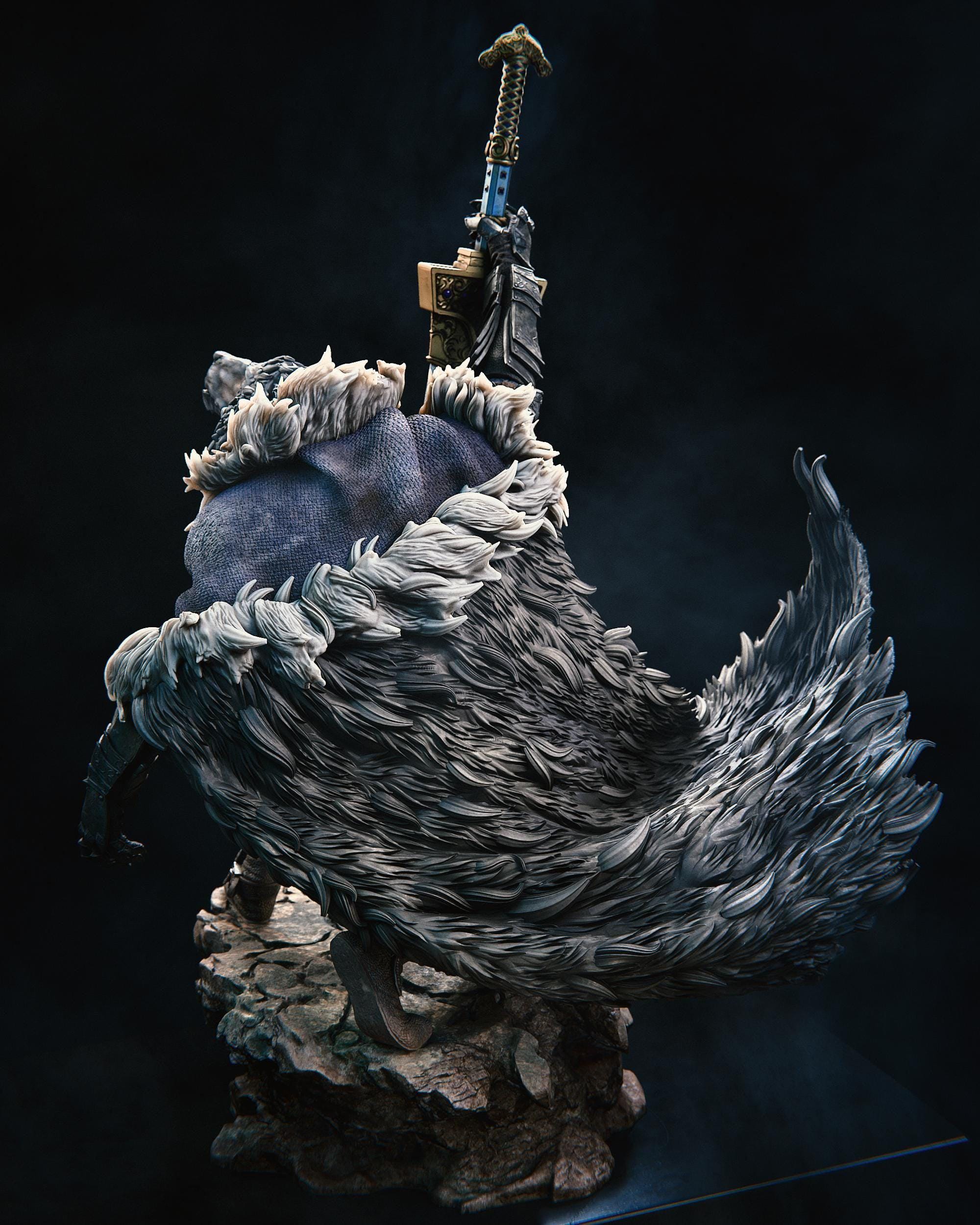 Blaidd the Half-Wolf Figurine: Elden Ring Resin Collectible - Hand-Painted or Unpainted