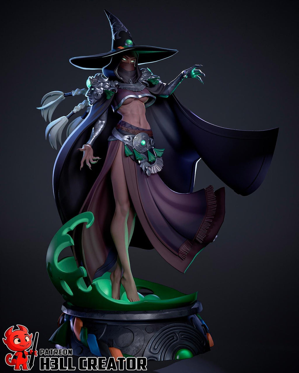 Estatua de Hécate: Diosa de la Brujería de Resina Pintada a Mano - Inspirada en Hades 2