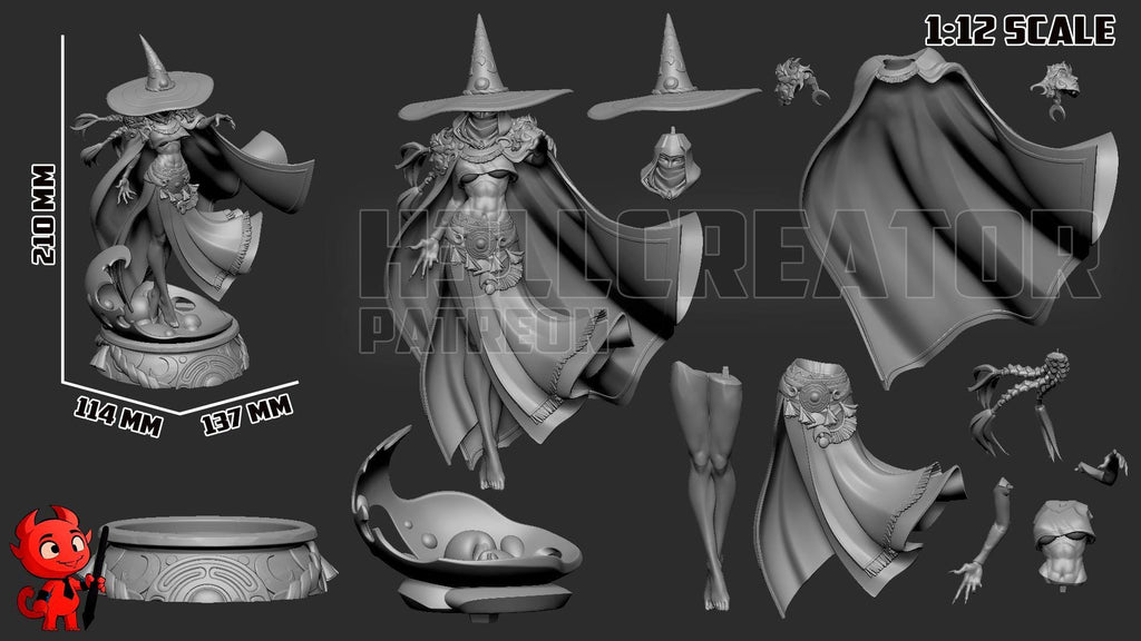 Estatua de Hécate: Diosa de la Brujería de Resina Pintada a Mano - Inspirada en Hades 2