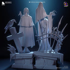 Morticia & Wednesday Diorama: Hand-Painted Gothic Resin Collectible