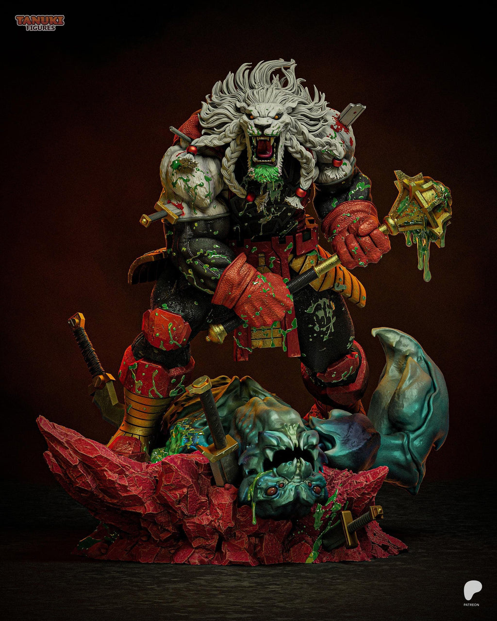 Battle Beast Statue / 3D Resin Figure  / Hand Painted Fan Made Collectible for Comic Fans