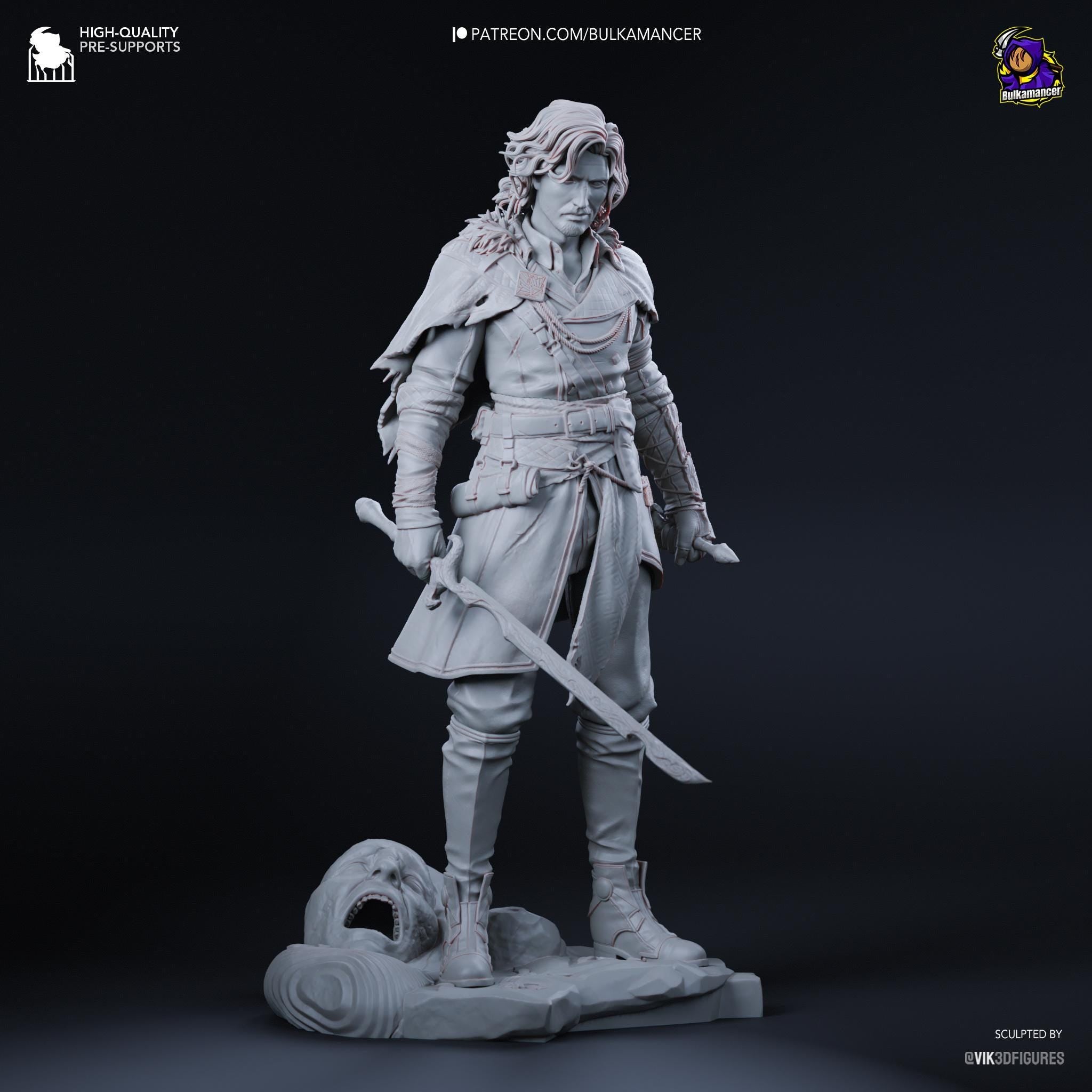 Estatua de Verso: Inspirada en el Claroscuro, Figura de Resina 3D Pintada a Mano (Edición Limitada a Escala 1/4)