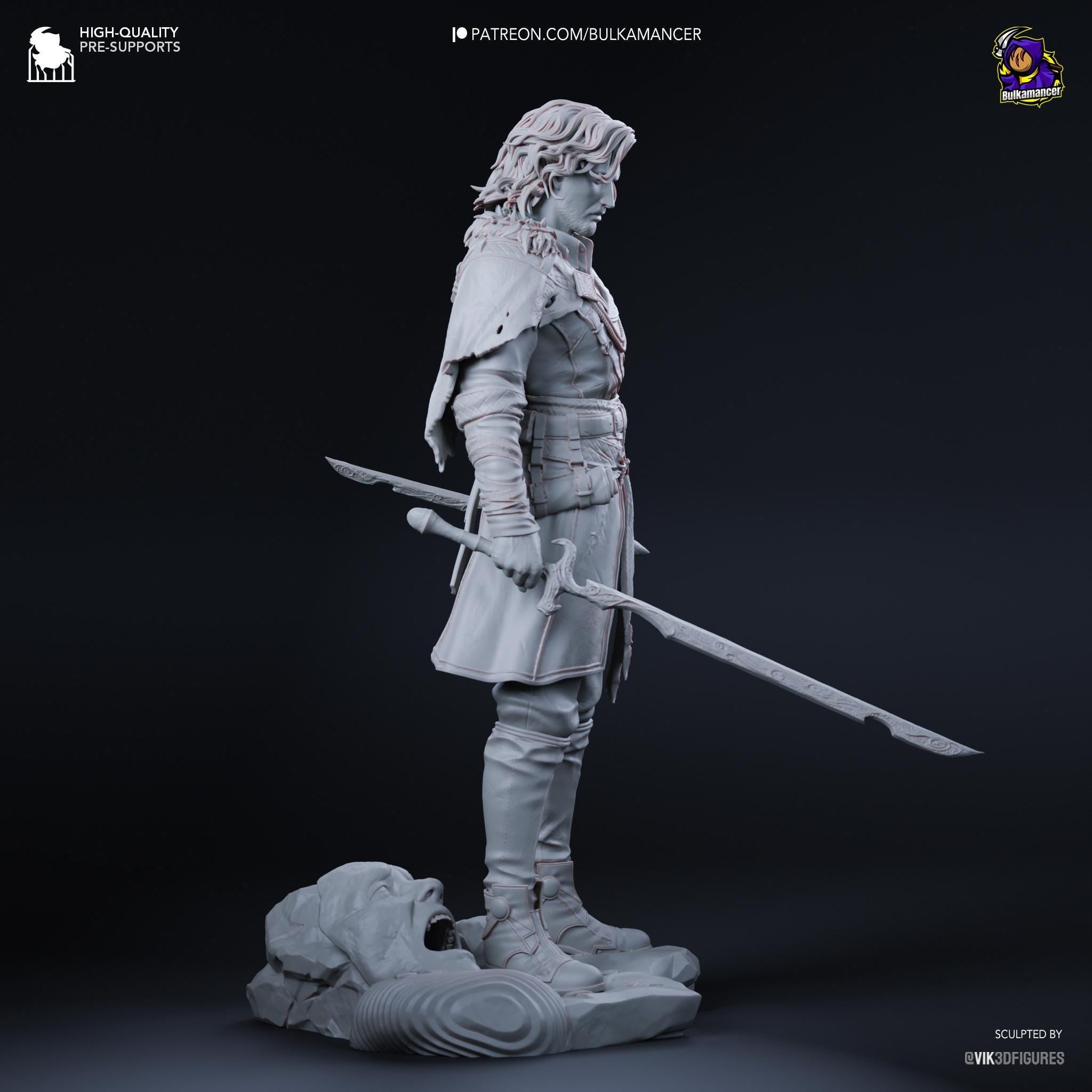 Estatua de Verso: Inspirada en el Claroscuro, Figura de Resina 3D Pintada a Mano (Edición Limitada a Escala 1/4)