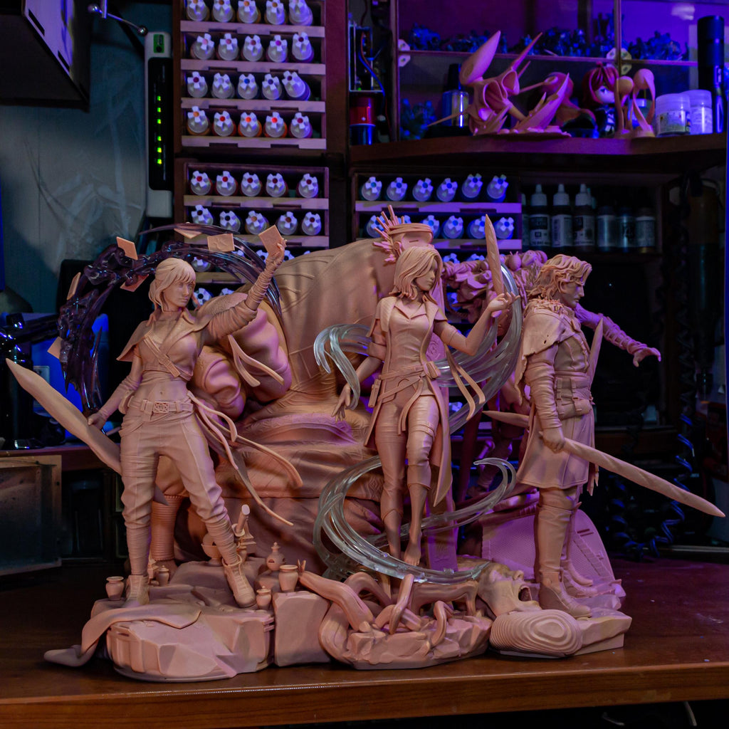Estatua de Verso: Inspirada en el Claroscuro, Figura de Resina 3D Pintada a Mano (Edición Limitada a Escala 1/4)