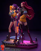 Diorama de ídolos de K-Pop: Set de estatuas de resina pintadas a mano - Zoey, Rumi, Mira