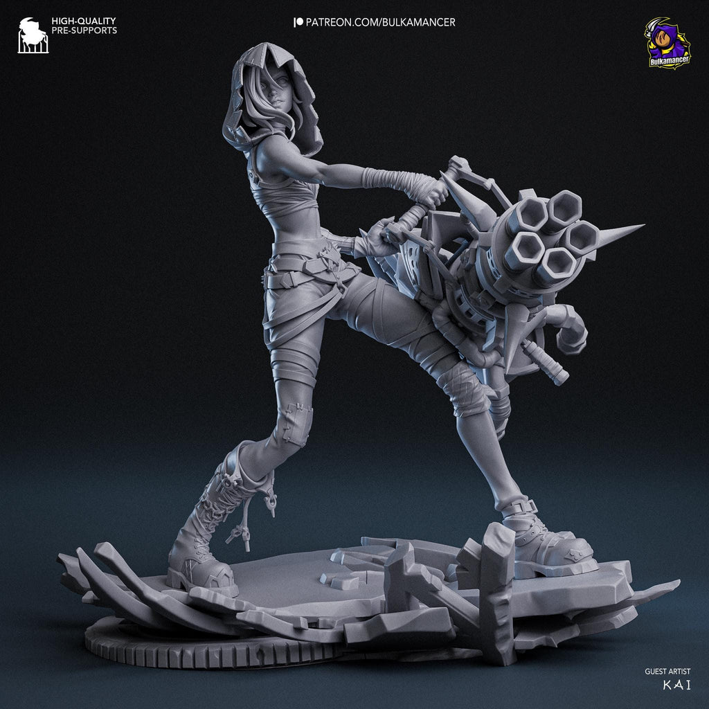 3D Printed Jinx Figurine: LoL Inspired Collectible Fan Art