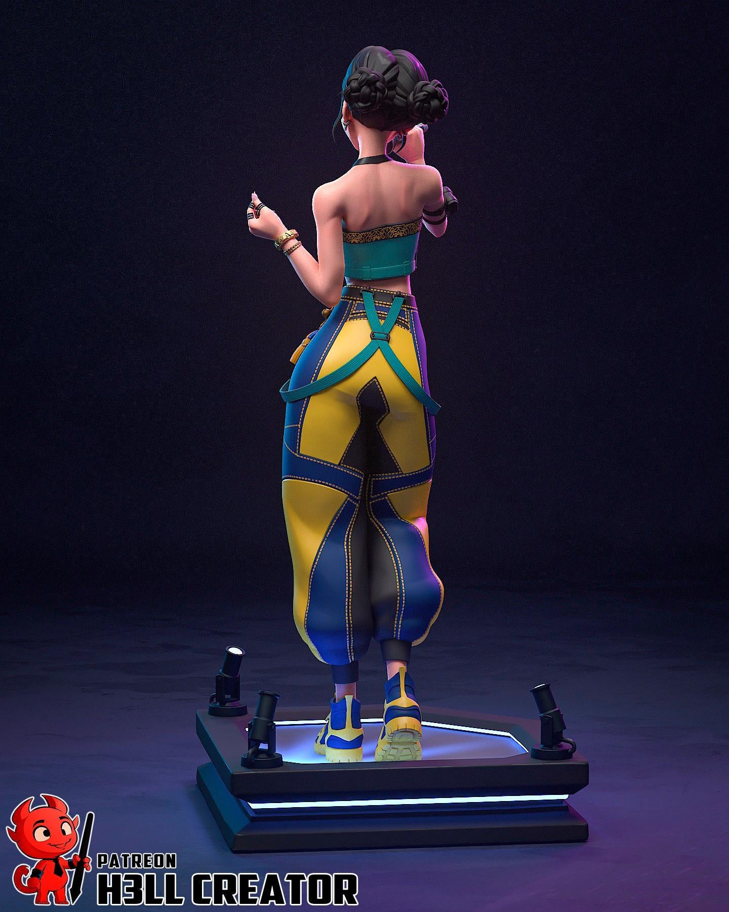 Estatua inspirada en Zoey / Figura de ídolo K-Pop / Coleccionable de resina pintado a mano / Set de diorama de edición limitada