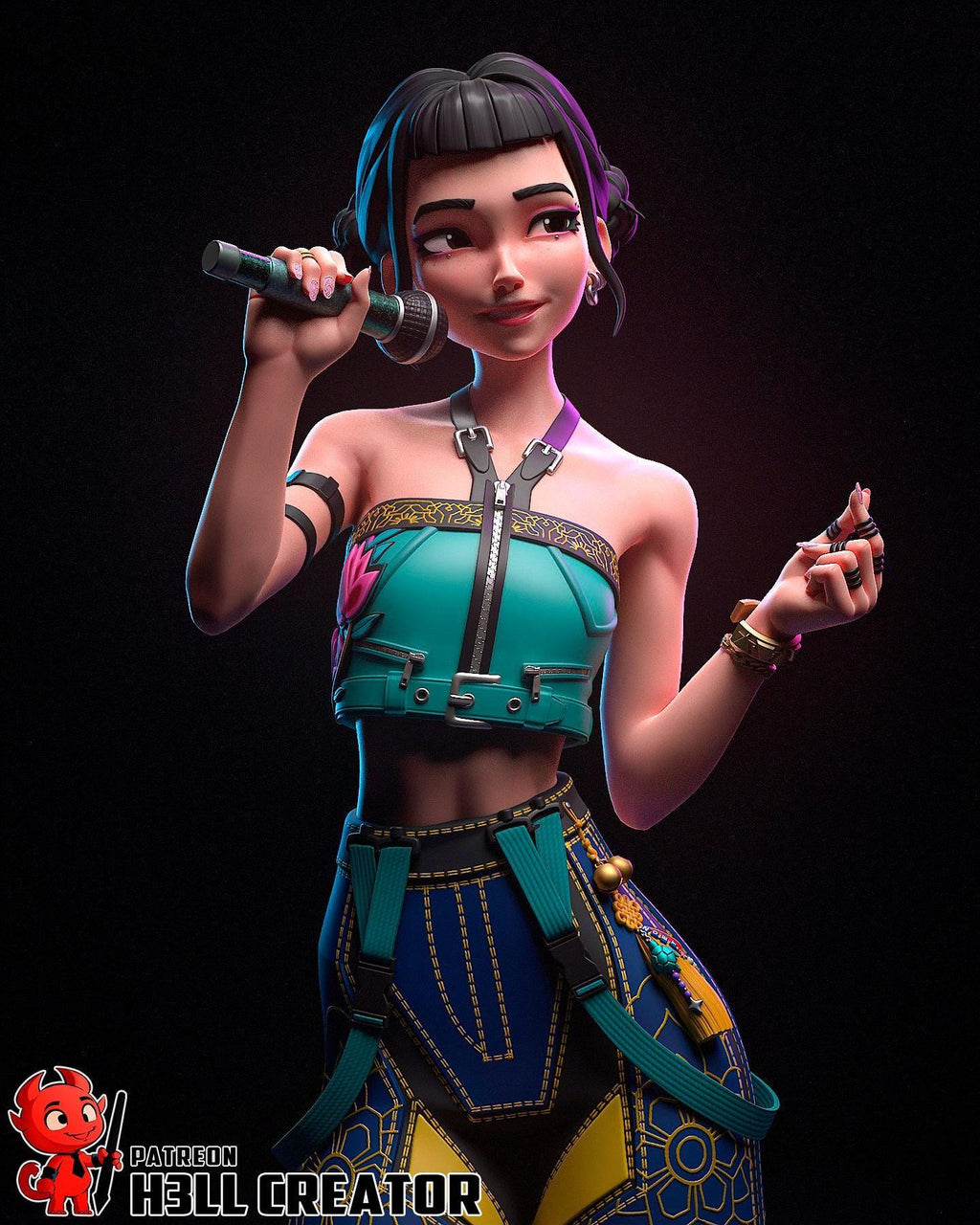 Estatua inspirada en Zoey / Figura de ídolo K-Pop / Coleccionable de resina pintado a mano / Set de diorama de edición limitada