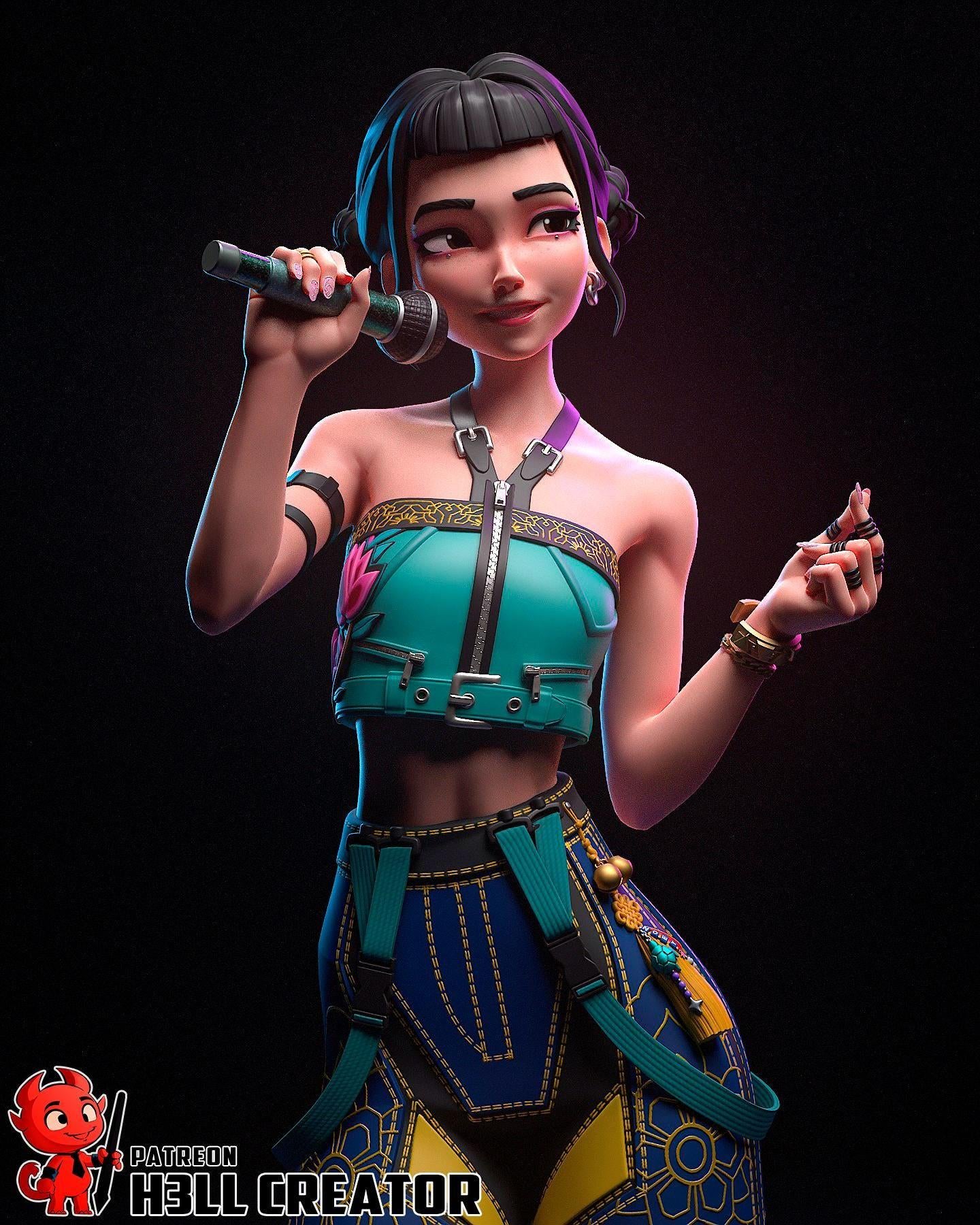 Estatua inspirada en Zoey / Figura de ídolo K-Pop / Coleccionable de resina pintado a mano / Set de diorama de edición limitada