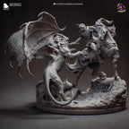 Ciri vs Manticore Diorama: Hand-Painted Resin Witcher Statue