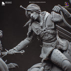 Ciri vs Manticore Diorama: Hand-Painted Resin Witcher Statue