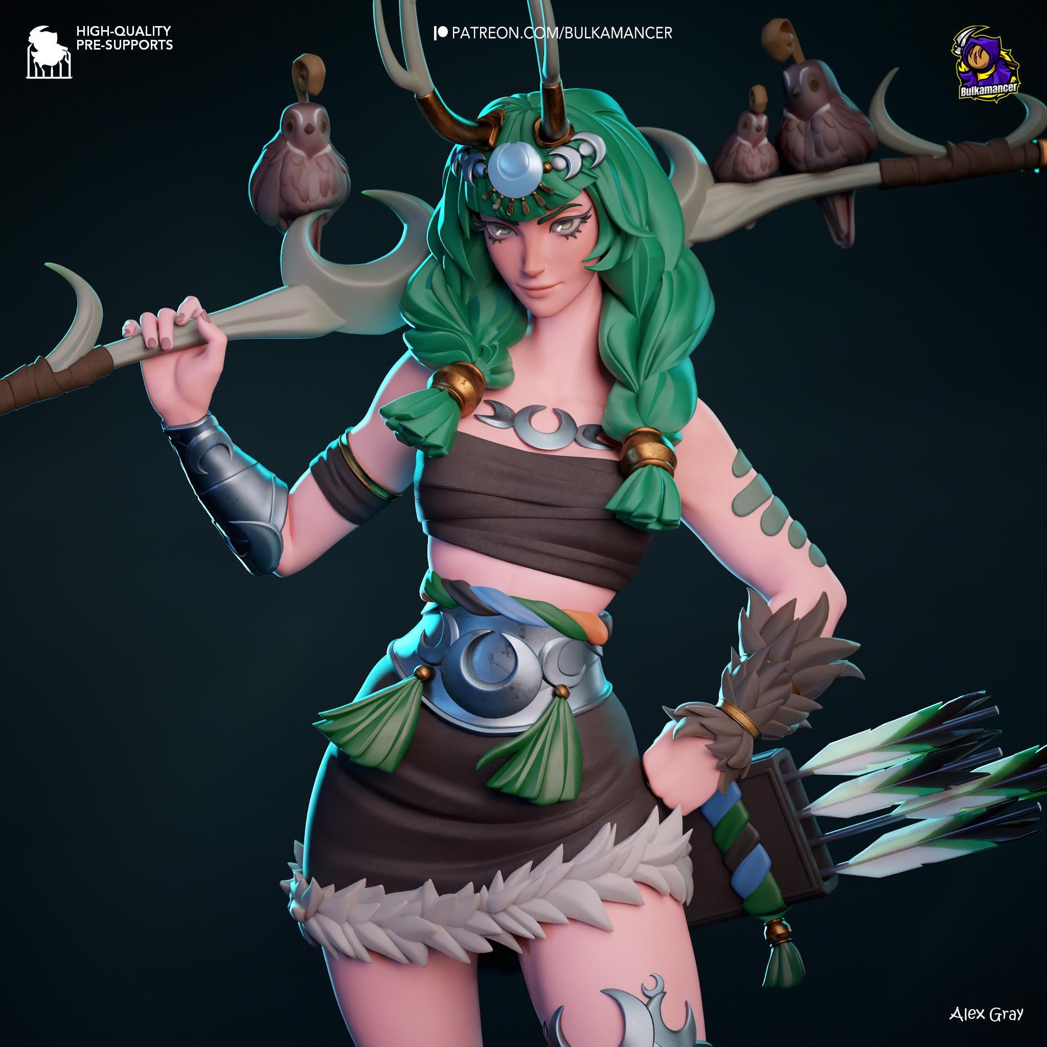 Artemis Figure /  Inspired Hades 2 / Greek Goddess Statue / Hand-Painted 3D Printed Resin Collectible