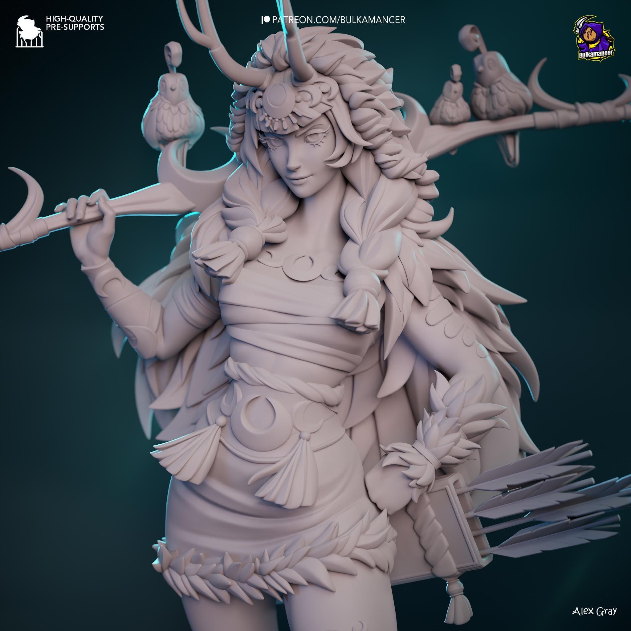 Artemis Figure /  Inspired Hades 2 / Greek Goddess Statue / Hand-Painted 3D Printed Resin Collectible