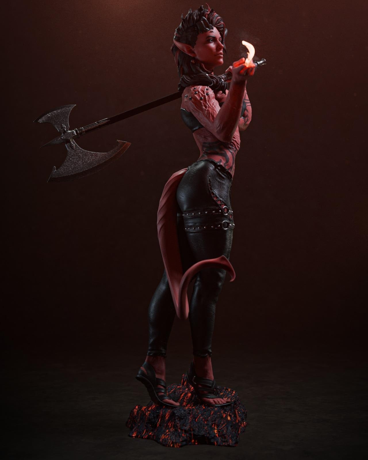 Hand-Painted 3D Printed Karlach Figurine - Baldur's Gate 3 Fan Art