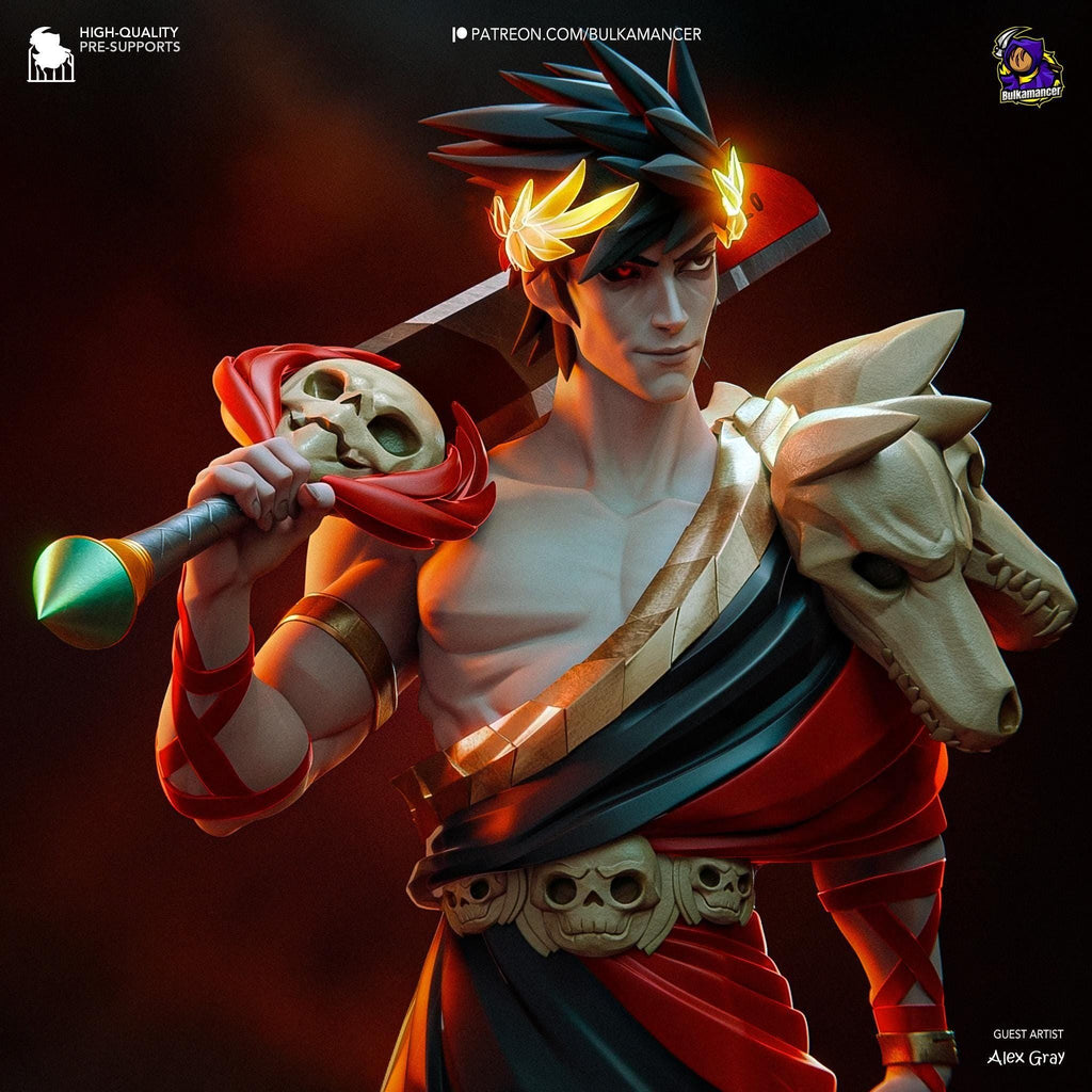3D Printed Zagreus Figurine: Hades Game Collectible Fan Art
