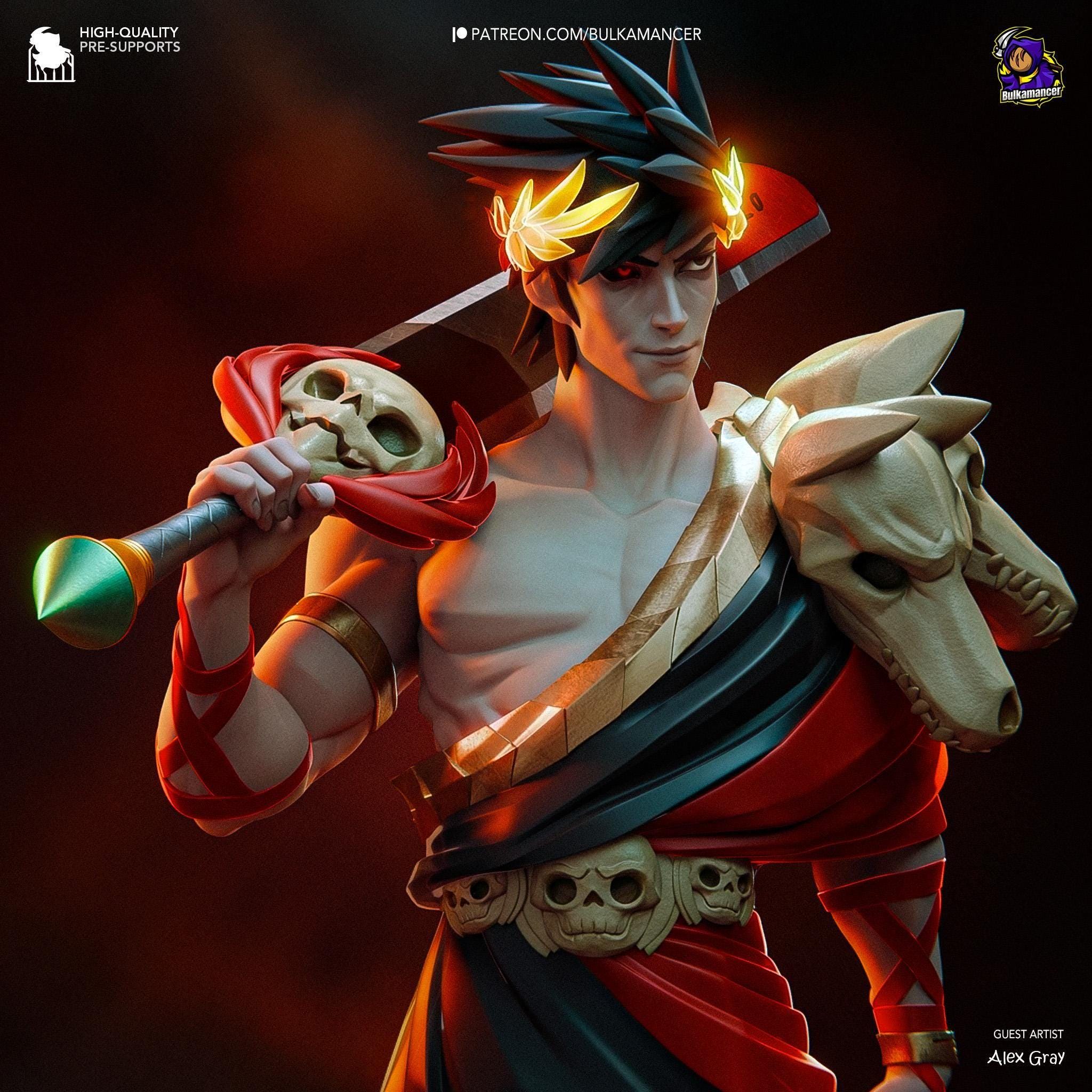 3D Printed Zagreus Figurine: Hades Game Collectible Fan Art