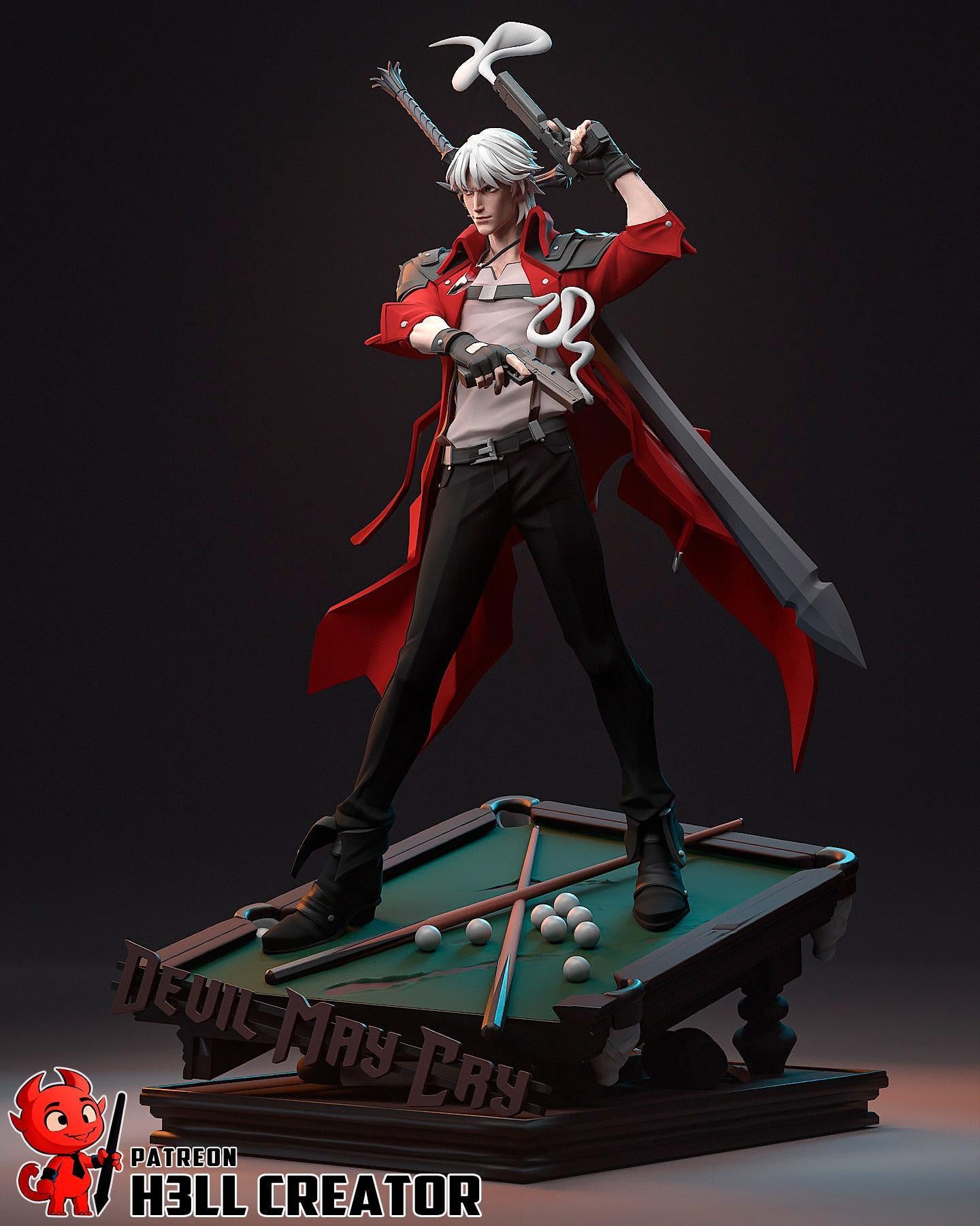 Dante Resin Statue: Hand-Painted Devil Hunter Collectible