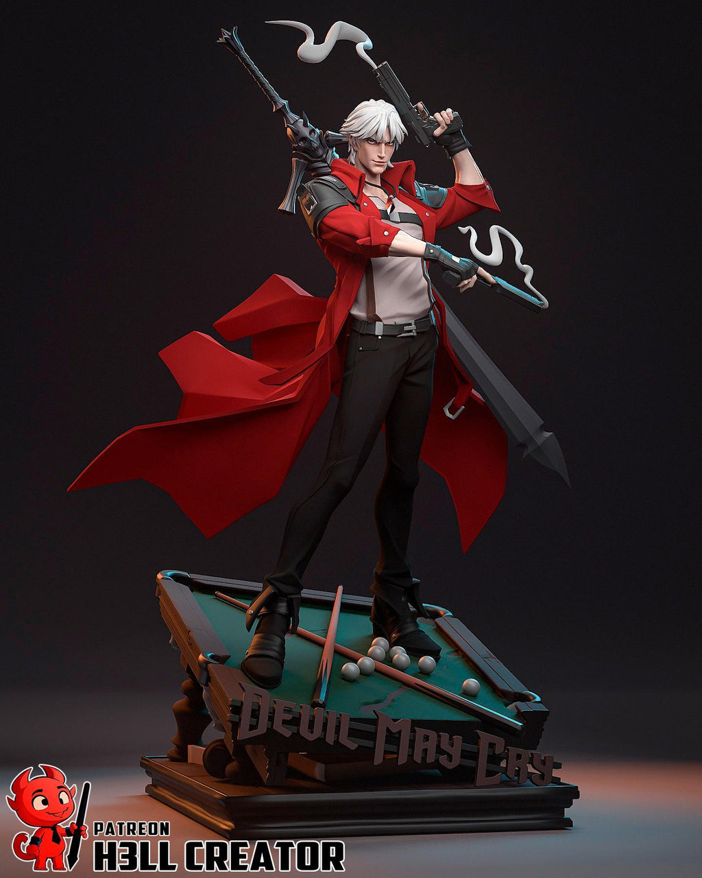 Dante Resin Statue: Hand-Painted Devil Hunter Collectible