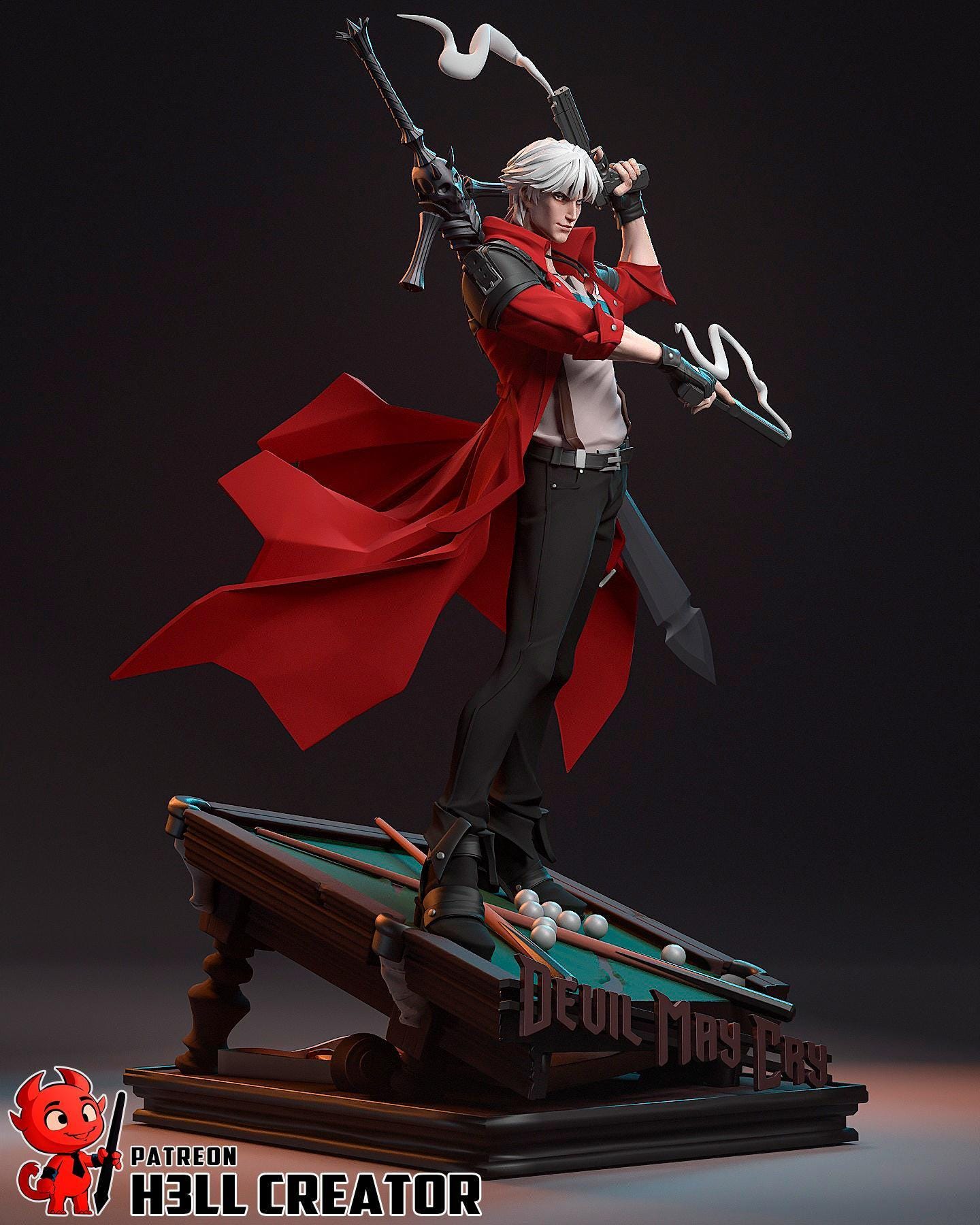 Dante Resin Statue: Hand-Painted Devil Hunter Collectible