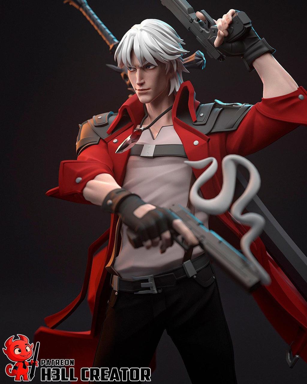 Dante Resin Statue: Hand-Painted Devil Hunter Collectible