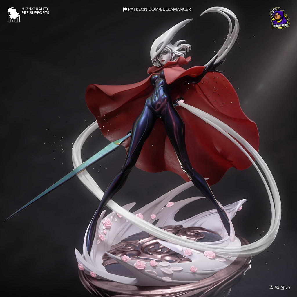 Estatua inspirada en Hornet: Coleccionable hecho por fans de Hollow Knight con capa roja