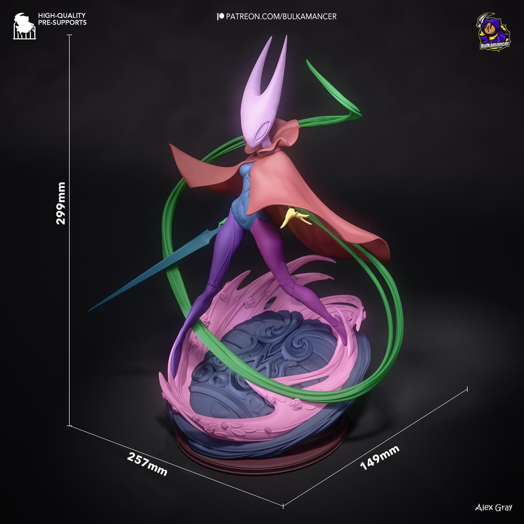 Estatua inspirada en Hornet: Coleccionable hecho por fans de Hollow Knight con capa roja