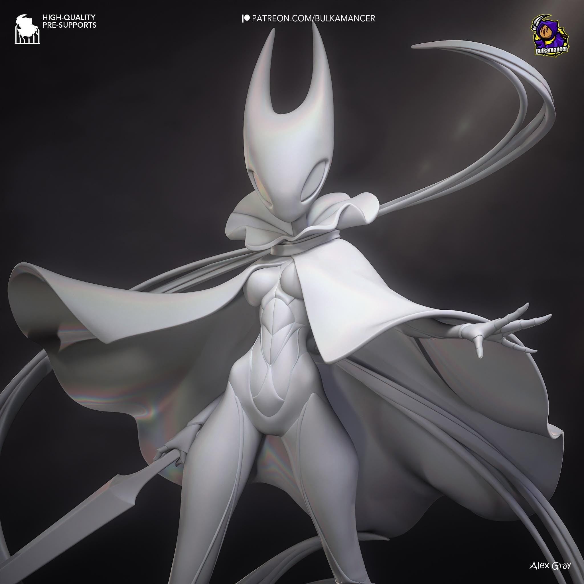 Estatua inspirada en Hornet: Coleccionable hecho por fans de Hollow Knight con capa roja