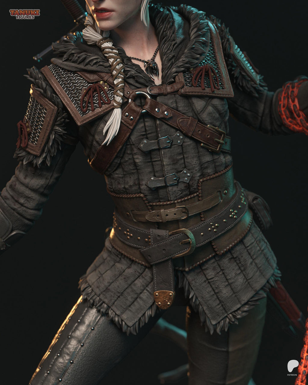 Ciri Inspired Statue / Witcher Universe Resin Figure / Hand Painted Fan Made Collectible Gift